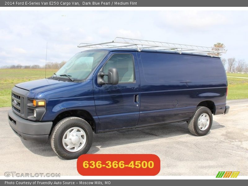 Dark Blue Pearl / Medium Flint 2014 Ford E-Series Van E250 Cargo Van