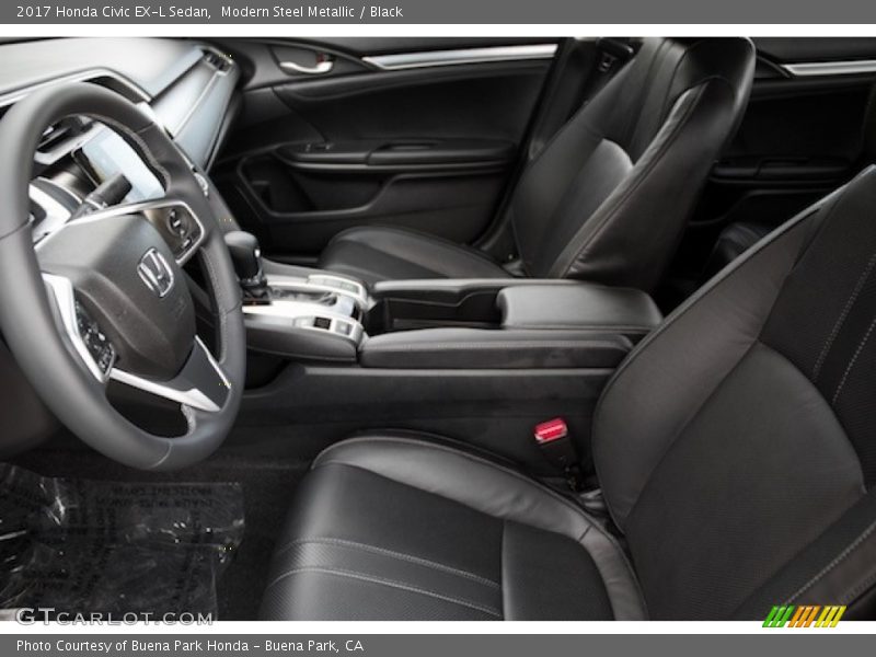 Modern Steel Metallic / Black 2017 Honda Civic EX-L Sedan
