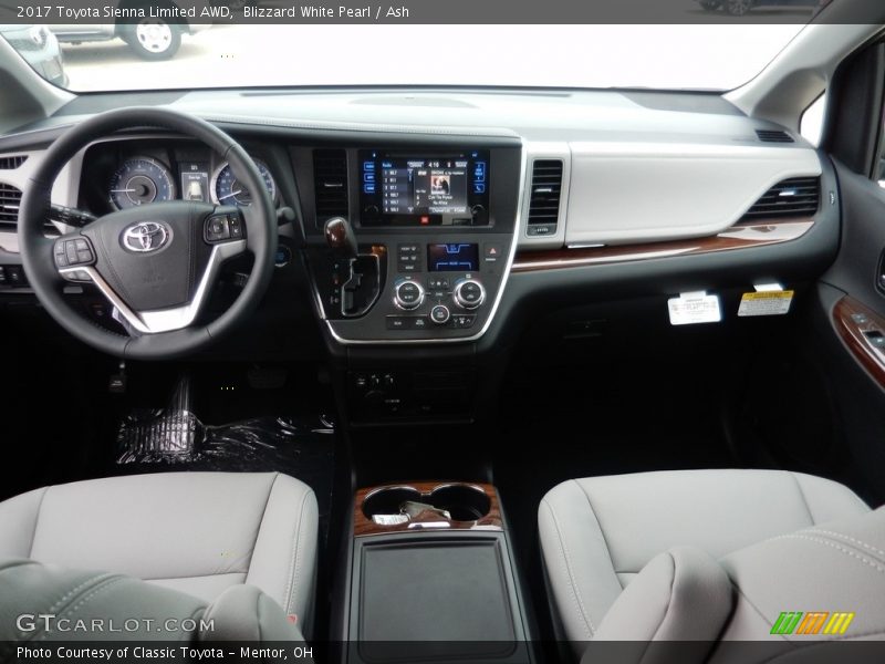 Blizzard White Pearl / Ash 2017 Toyota Sienna Limited AWD