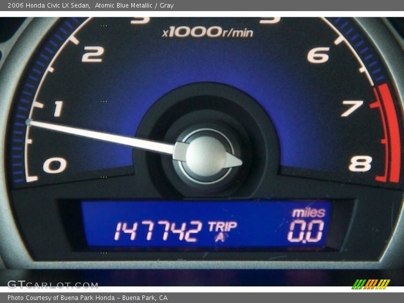 Atomic Blue Metallic / Gray 2006 Honda Civic LX Sedan