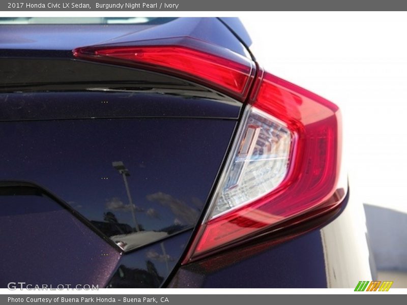 Burgundy Night Pearl / Ivory 2017 Honda Civic LX Sedan