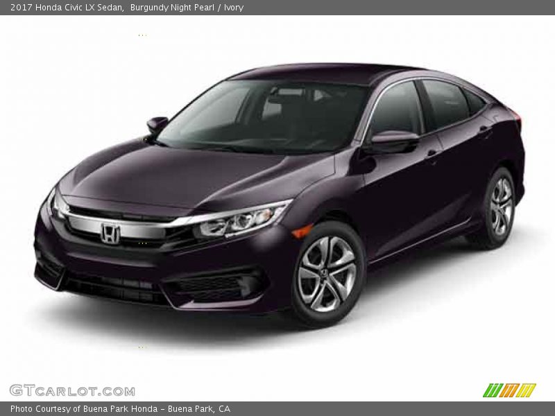 Burgundy Night Pearl / Ivory 2017 Honda Civic LX Sedan