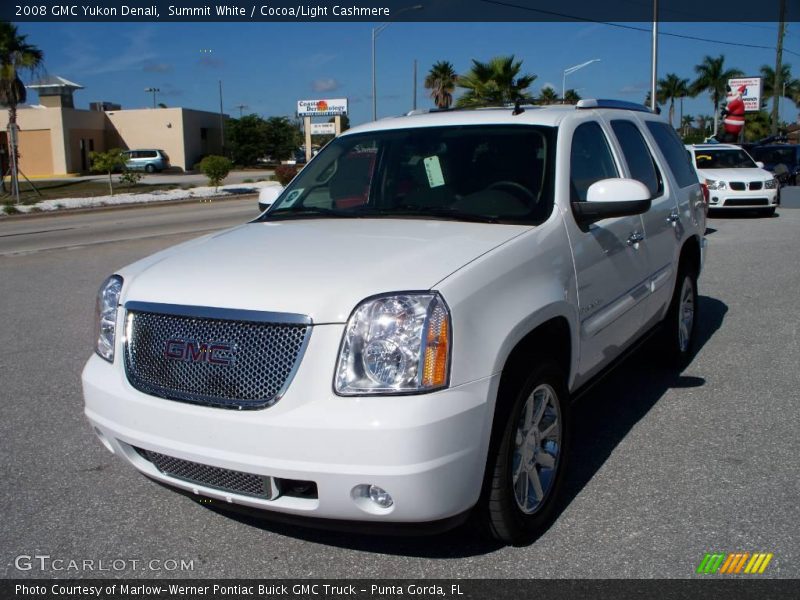 Summit White / Cocoa/Light Cashmere 2008 GMC Yukon Denali