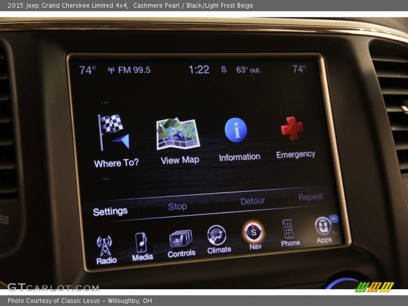 Cashmere Pearl / Black/Light Frost Beige 2015 Jeep Grand Cherokee Limited 4x4