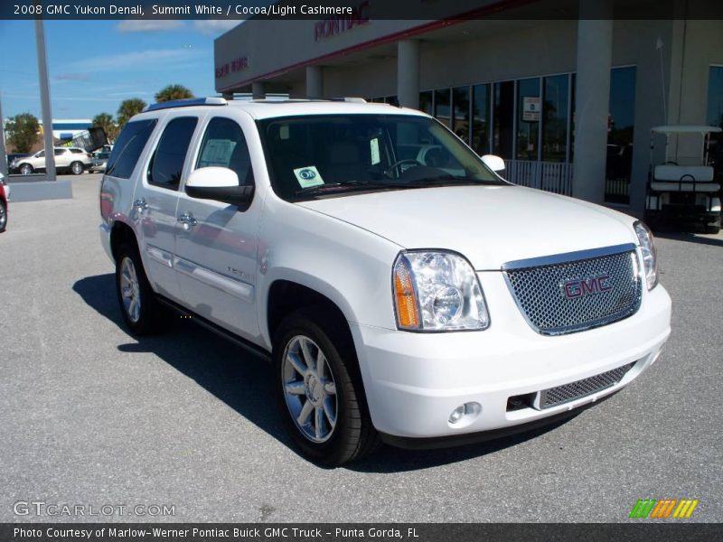 Summit White / Cocoa/Light Cashmere 2008 GMC Yukon Denali