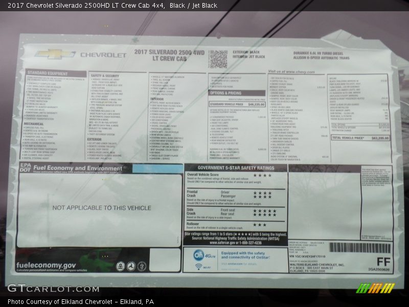 Black / Jet Black 2017 Chevrolet Silverado 2500HD LT Crew Cab 4x4