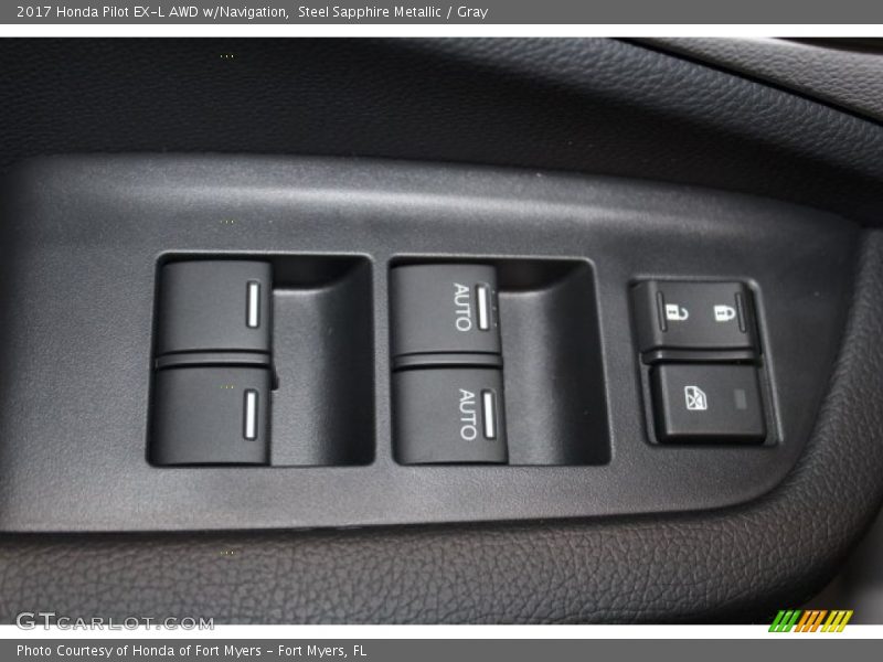 Steel Sapphire Metallic / Gray 2017 Honda Pilot EX-L AWD w/Navigation