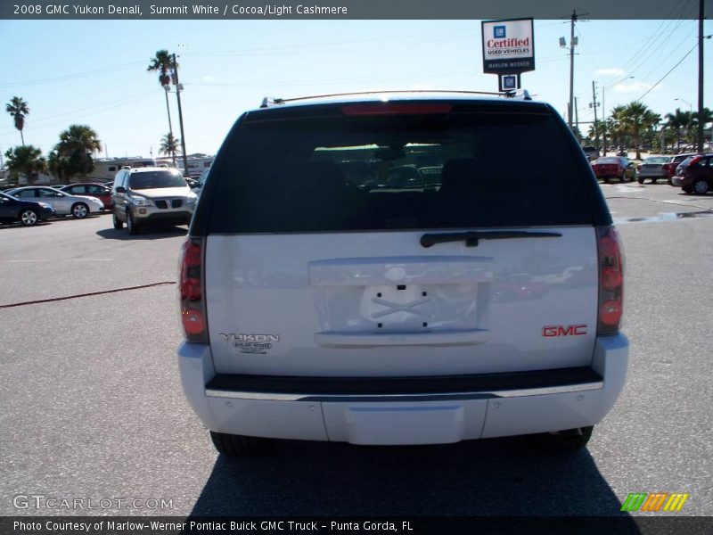 Summit White / Cocoa/Light Cashmere 2008 GMC Yukon Denali