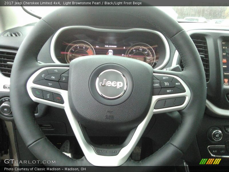 Light Brownstone Pearl / Black/Light Frost Beige 2017 Jeep Cherokee Limited 4x4