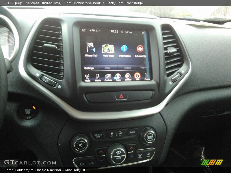 Light Brownstone Pearl / Black/Light Frost Beige 2017 Jeep Cherokee Limited 4x4