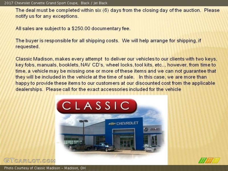 Black / Jet Black 2017 Chevrolet Corvette Grand Sport Coupe