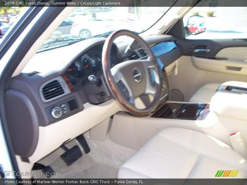 Summit White / Cocoa/Light Cashmere 2008 GMC Yukon Denali