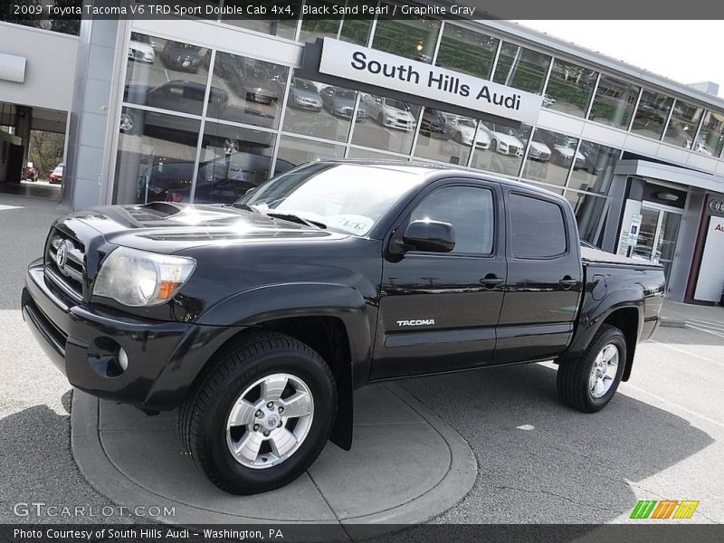 Black Sand Pearl / Graphite Gray 2009 Toyota Tacoma V6 TRD Sport Double Cab 4x4