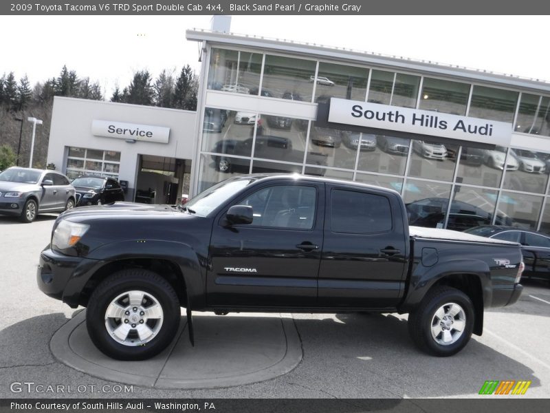 Black Sand Pearl / Graphite Gray 2009 Toyota Tacoma V6 TRD Sport Double Cab 4x4