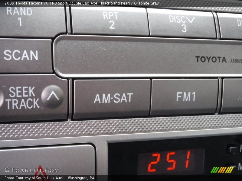 Black Sand Pearl / Graphite Gray 2009 Toyota Tacoma V6 TRD Sport Double Cab 4x4
