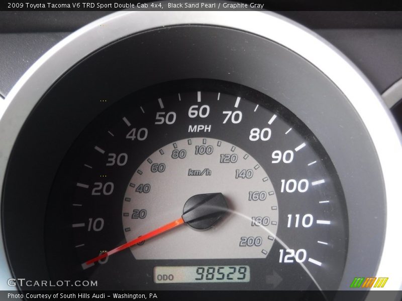 Black Sand Pearl / Graphite Gray 2009 Toyota Tacoma V6 TRD Sport Double Cab 4x4