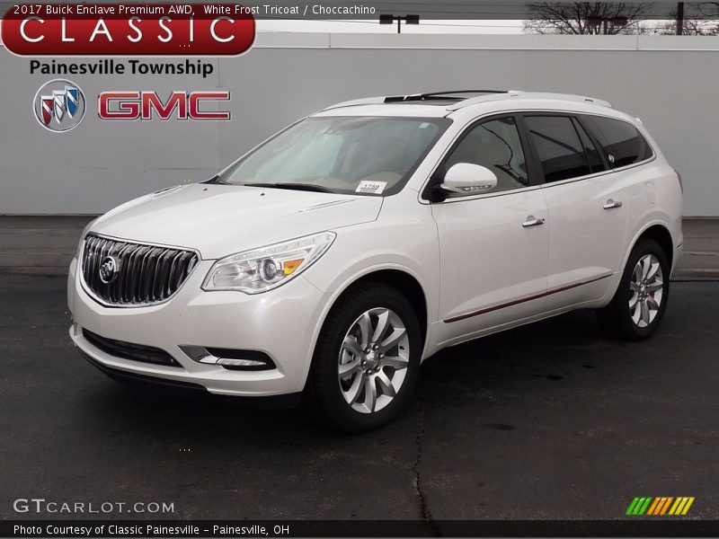 White Frost Tricoat / Choccachino 2017 Buick Enclave Premium AWD