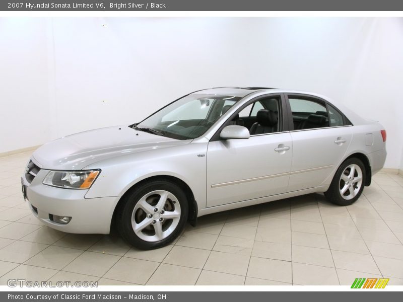 Bright Silver / Black 2007 Hyundai Sonata Limited V6