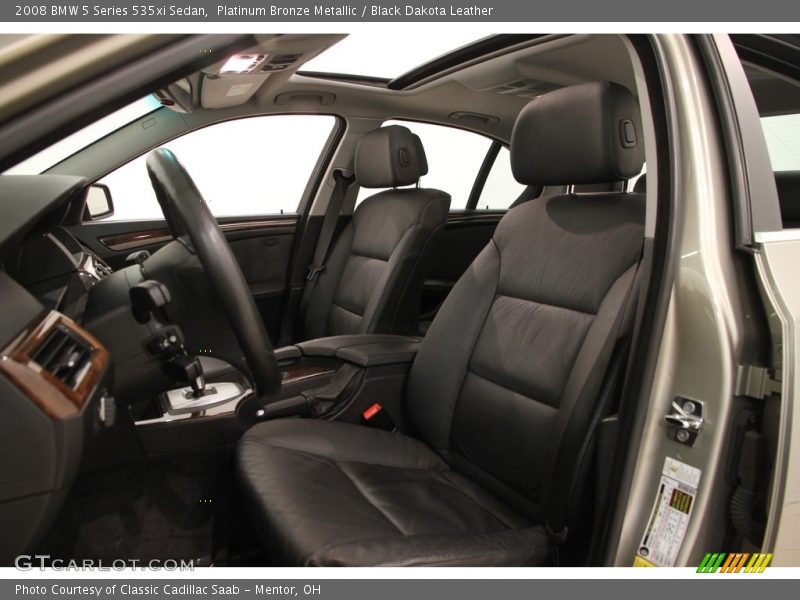 Platinum Bronze Metallic / Black Dakota Leather 2008 BMW 5 Series 535xi Sedan