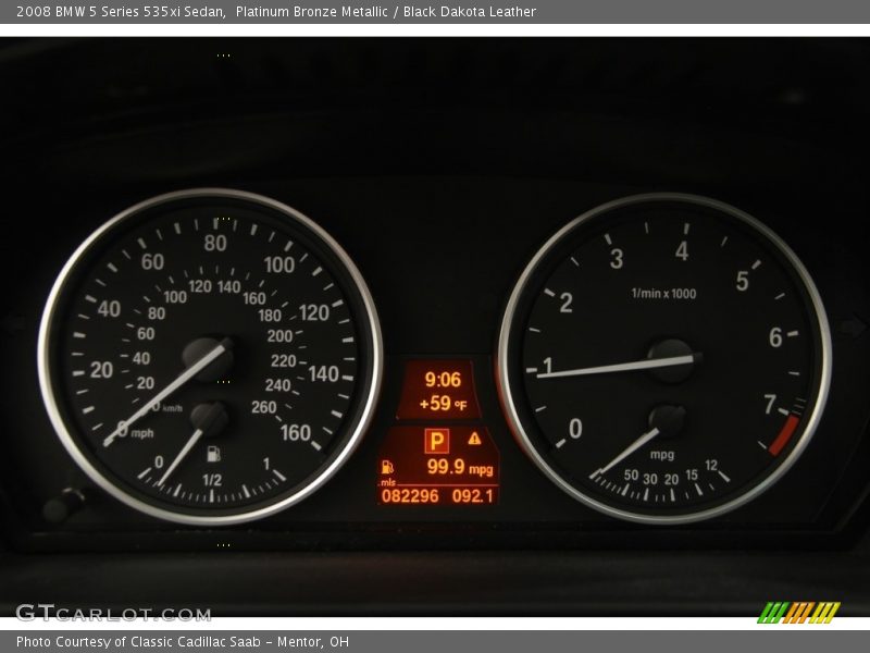 Platinum Bronze Metallic / Black Dakota Leather 2008 BMW 5 Series 535xi Sedan