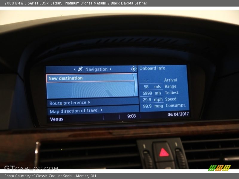 Platinum Bronze Metallic / Black Dakota Leather 2008 BMW 5 Series 535xi Sedan