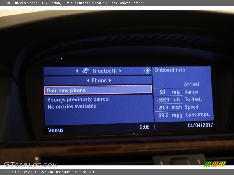 Platinum Bronze Metallic / Black Dakota Leather 2008 BMW 5 Series 535xi Sedan