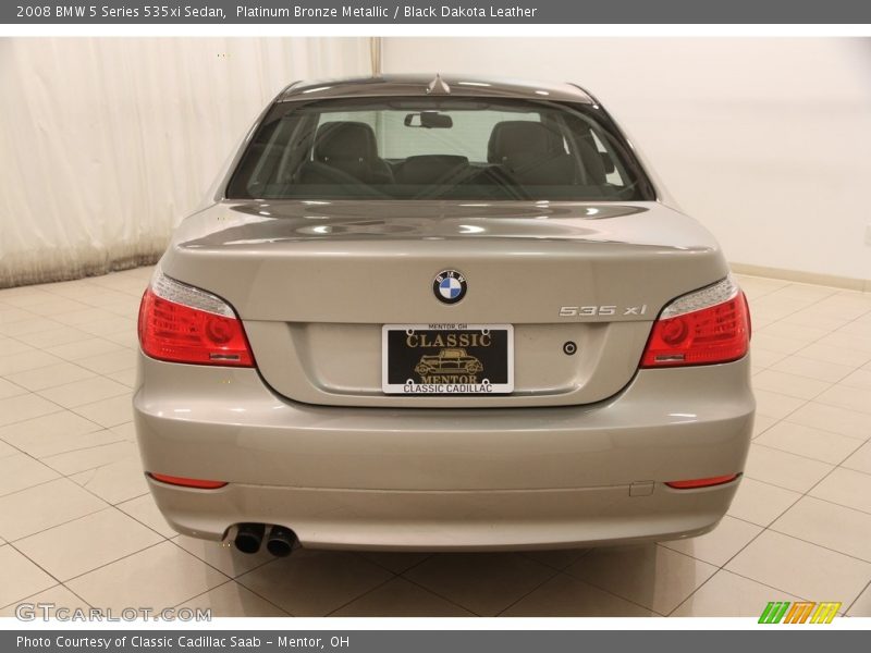 Platinum Bronze Metallic / Black Dakota Leather 2008 BMW 5 Series 535xi Sedan