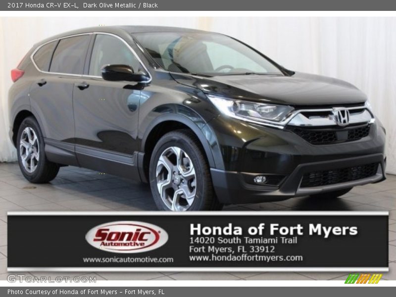 Dark Olive Metallic / Black 2017 Honda CR-V EX-L