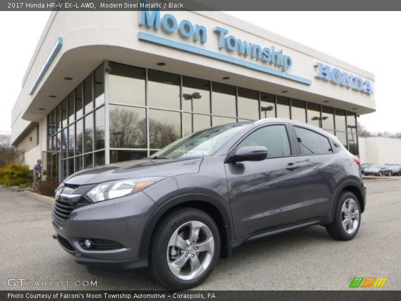 Modern Steel Metallic / Black 2017 Honda HR-V EX-L AWD