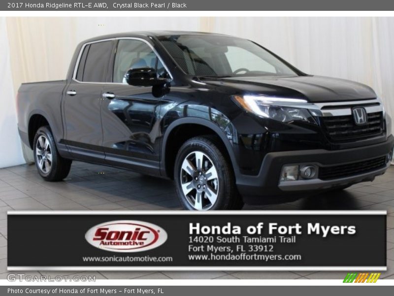 Crystal Black Pearl / Black 2017 Honda Ridgeline RTL-E AWD