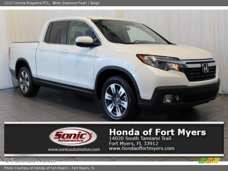 White Diamond Pearl / Beige 2017 Honda Ridgeline RTL