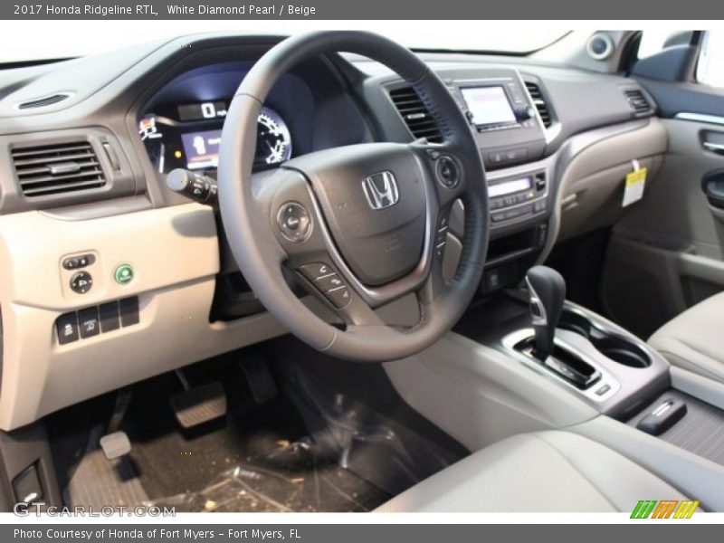 White Diamond Pearl / Beige 2017 Honda Ridgeline RTL