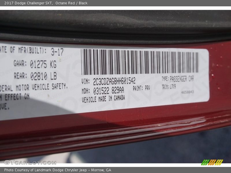 Octane Red / Black 2017 Dodge Challenger SXT