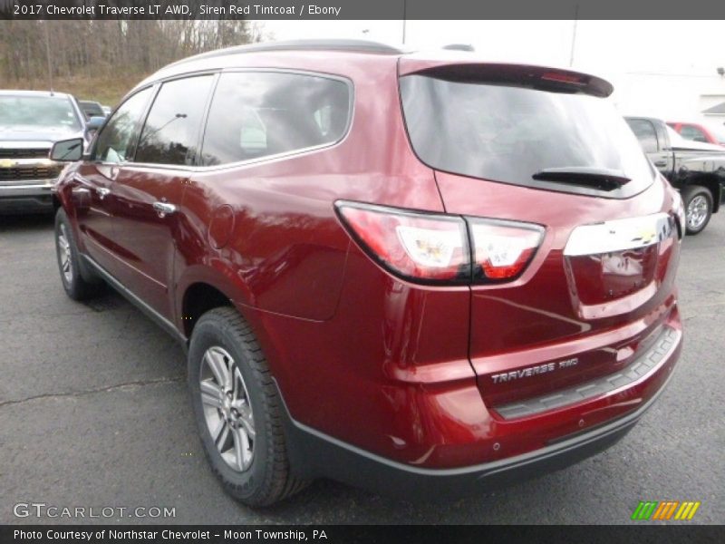Siren Red Tintcoat / Ebony 2017 Chevrolet Traverse LT AWD