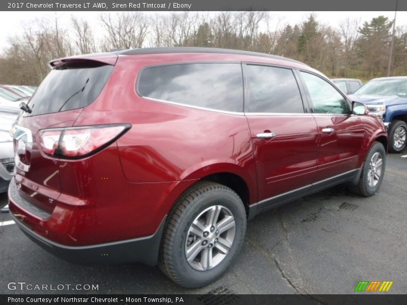 Siren Red Tintcoat / Ebony 2017 Chevrolet Traverse LT AWD