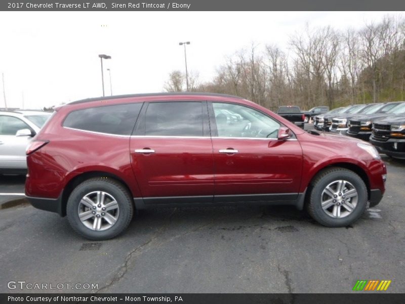 Siren Red Tintcoat / Ebony 2017 Chevrolet Traverse LT AWD