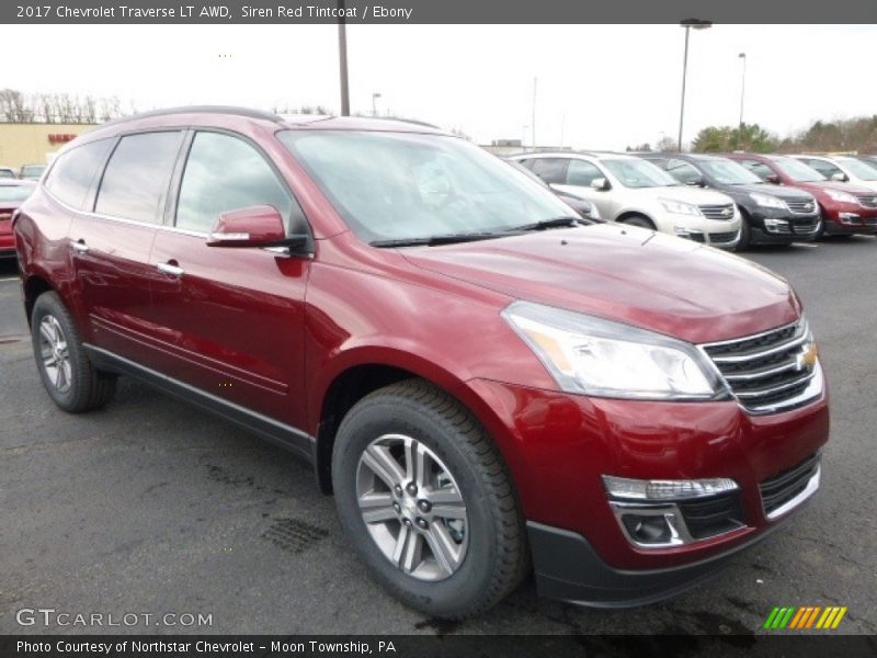 Siren Red Tintcoat / Ebony 2017 Chevrolet Traverse LT AWD