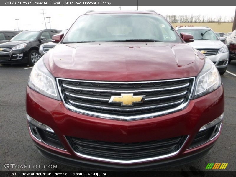 Siren Red Tintcoat / Ebony 2017 Chevrolet Traverse LT AWD