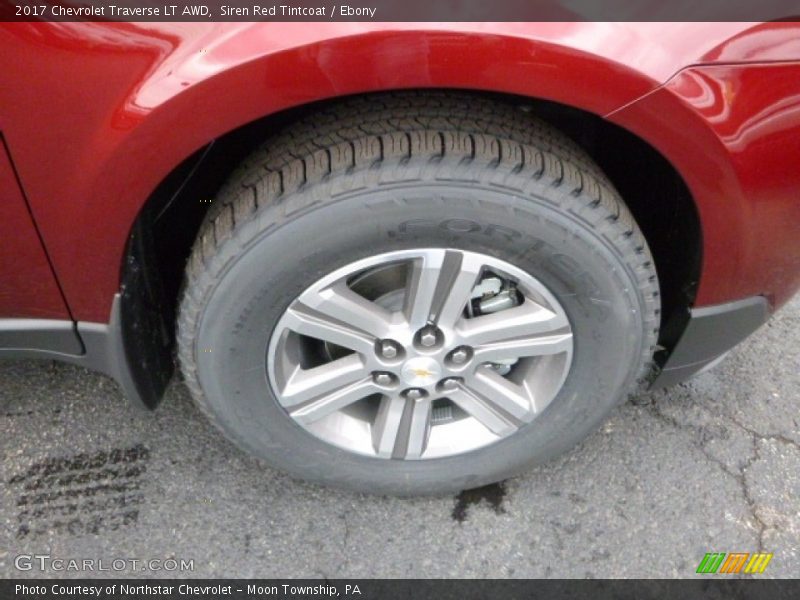 Siren Red Tintcoat / Ebony 2017 Chevrolet Traverse LT AWD
