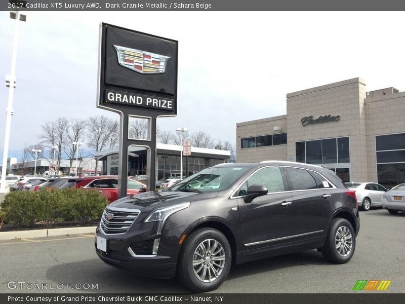 Dark Granite Metallic / Sahara Beige 2017 Cadillac XT5 Luxury AWD