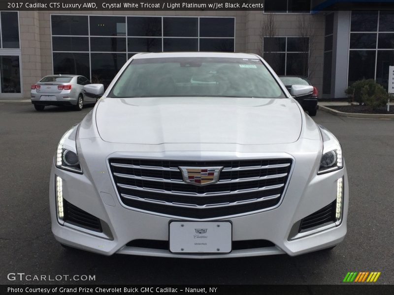 Crystal White Tricoat / Light Platinum w/Jet Black Accents 2017 Cadillac CTS Luxury AWD