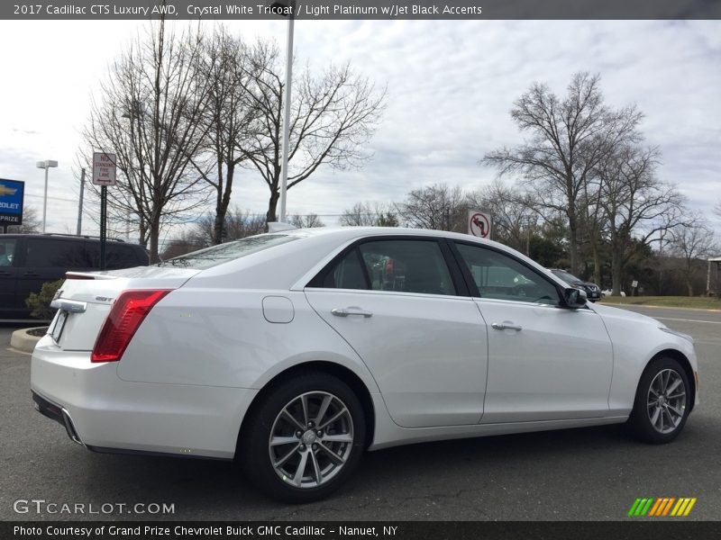 Crystal White Tricoat / Light Platinum w/Jet Black Accents 2017 Cadillac CTS Luxury AWD