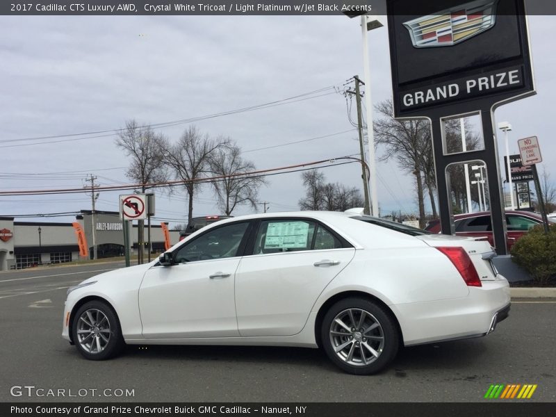 Crystal White Tricoat / Light Platinum w/Jet Black Accents 2017 Cadillac CTS Luxury AWD