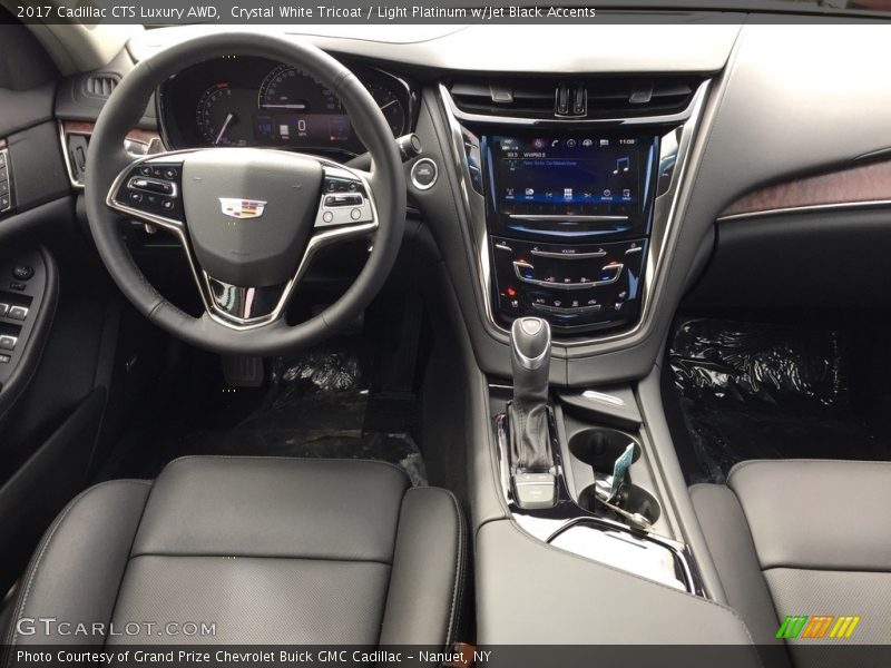 Crystal White Tricoat / Light Platinum w/Jet Black Accents 2017 Cadillac CTS Luxury AWD