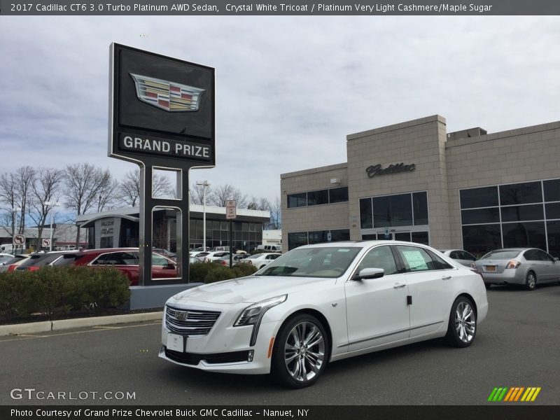 Crystal White Tricoat / Platinum Very Light Cashmere/Maple Sugar 2017 Cadillac CT6 3.0 Turbo Platinum AWD Sedan