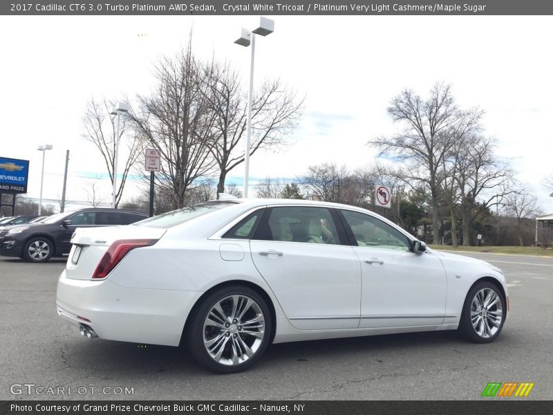 Crystal White Tricoat / Platinum Very Light Cashmere/Maple Sugar 2017 Cadillac CT6 3.0 Turbo Platinum AWD Sedan