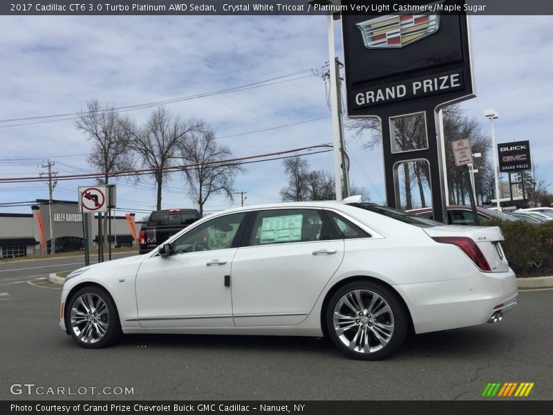 Crystal White Tricoat / Platinum Very Light Cashmere/Maple Sugar 2017 Cadillac CT6 3.0 Turbo Platinum AWD Sedan