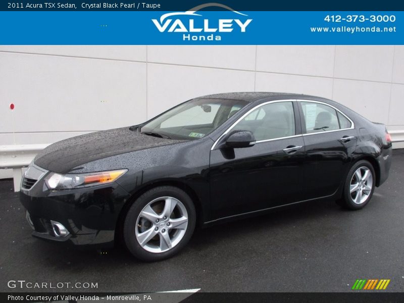 Crystal Black Pearl / Taupe 2011 Acura TSX Sedan