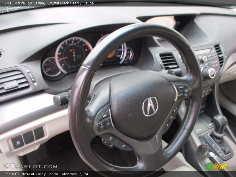 Crystal Black Pearl / Taupe 2011 Acura TSX Sedan