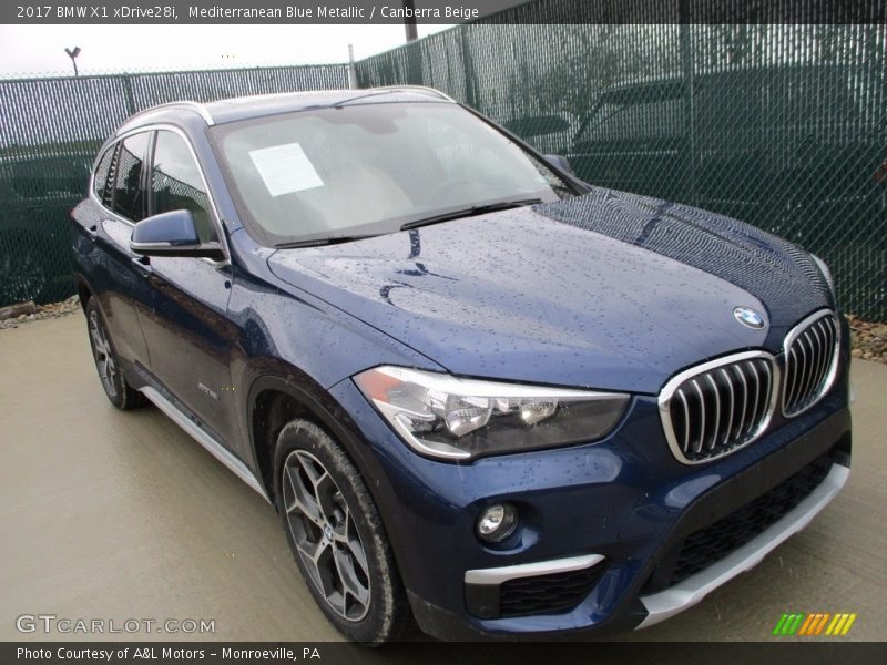 Mediterranean Blue Metallic / Canberra Beige 2017 BMW X1 xDrive28i